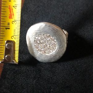 Cool one size fits most silver evening ring